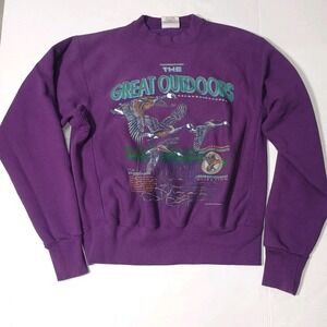 Vintage Crable Sportswear CS Purple Great Outdoors Waterfowl Sweatshirt Large
